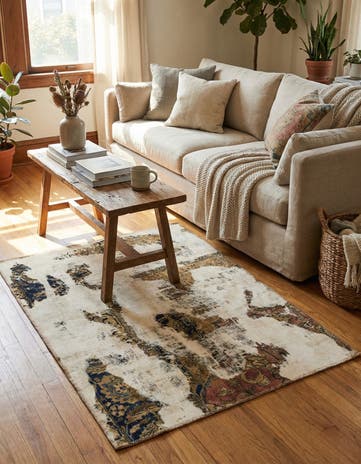 3' 5 x 4' 5 Hand Knotted Ultra Vintage Persian Wool Rug