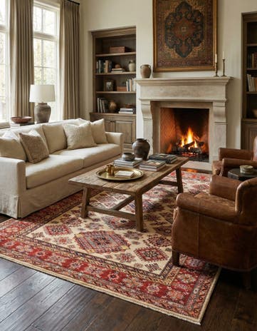 5' 9 x 7' 9 Hand Knotted Kazak Oriental Rug