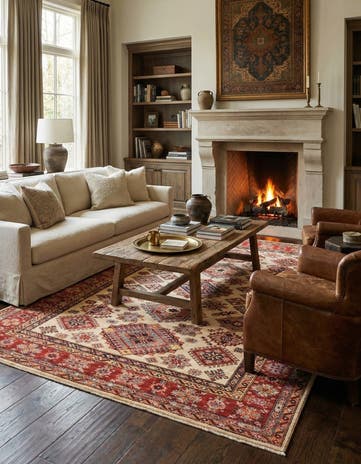 5' 9 x 7' 9 Hand Knotted Kazak Oriental Rug