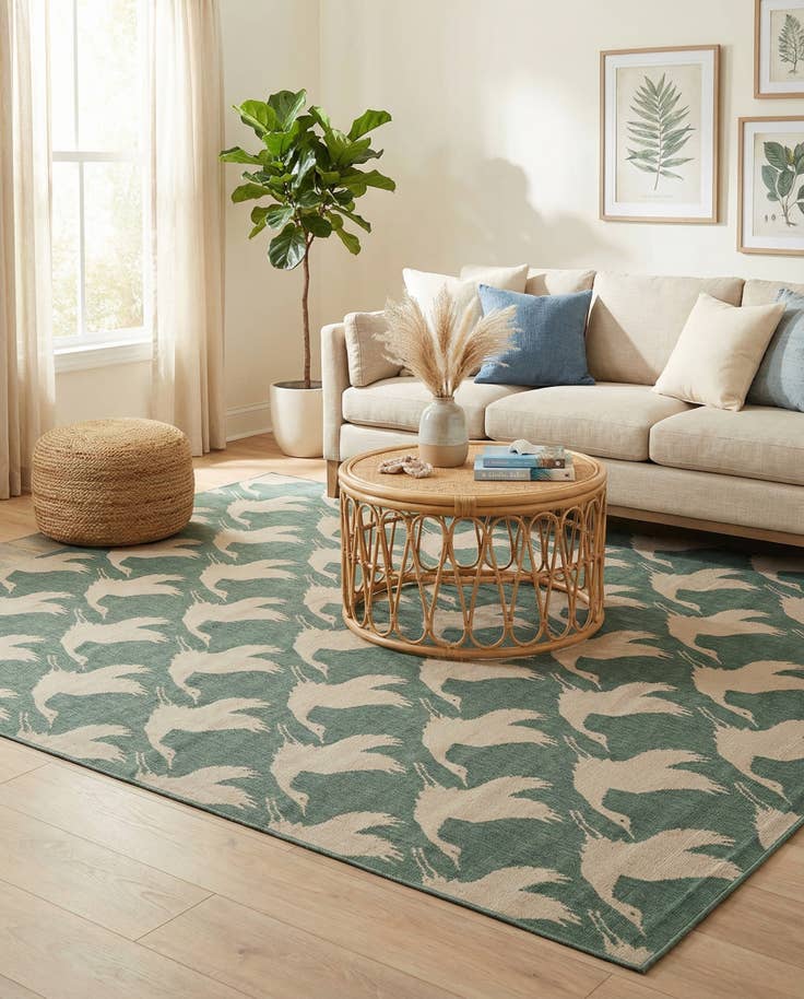 Detail image of 7' 10 x 10' Easy-Clean Coastal Indoor / Outdoor Rug