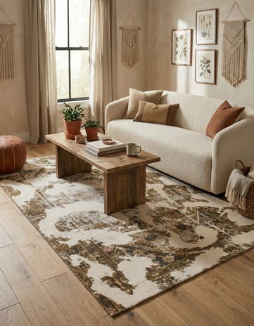 4' x 6' 9 Hand Knotted Ultra Vintage Persian Wool Rug