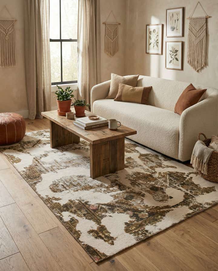4' x 6' 9 Hand Knotted Ultra Vintage Persian Wool Rug