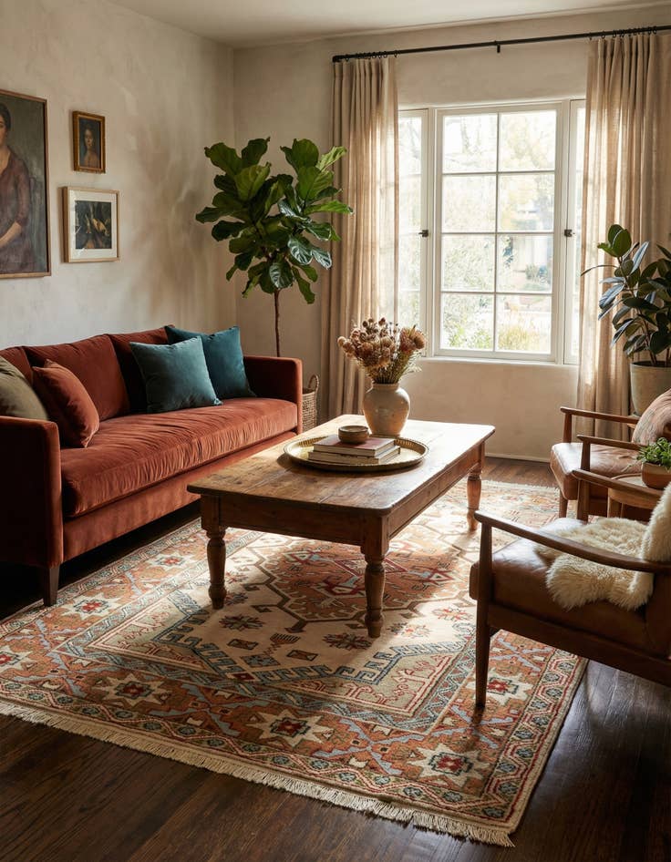 Detail image of 4' 4 x 6' 8 Hand Knotted Anatolian Oriental Wool Rug