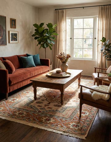 4' 4 x 6' 8 Hand Knotted Anatolian Oriental Wool Rug