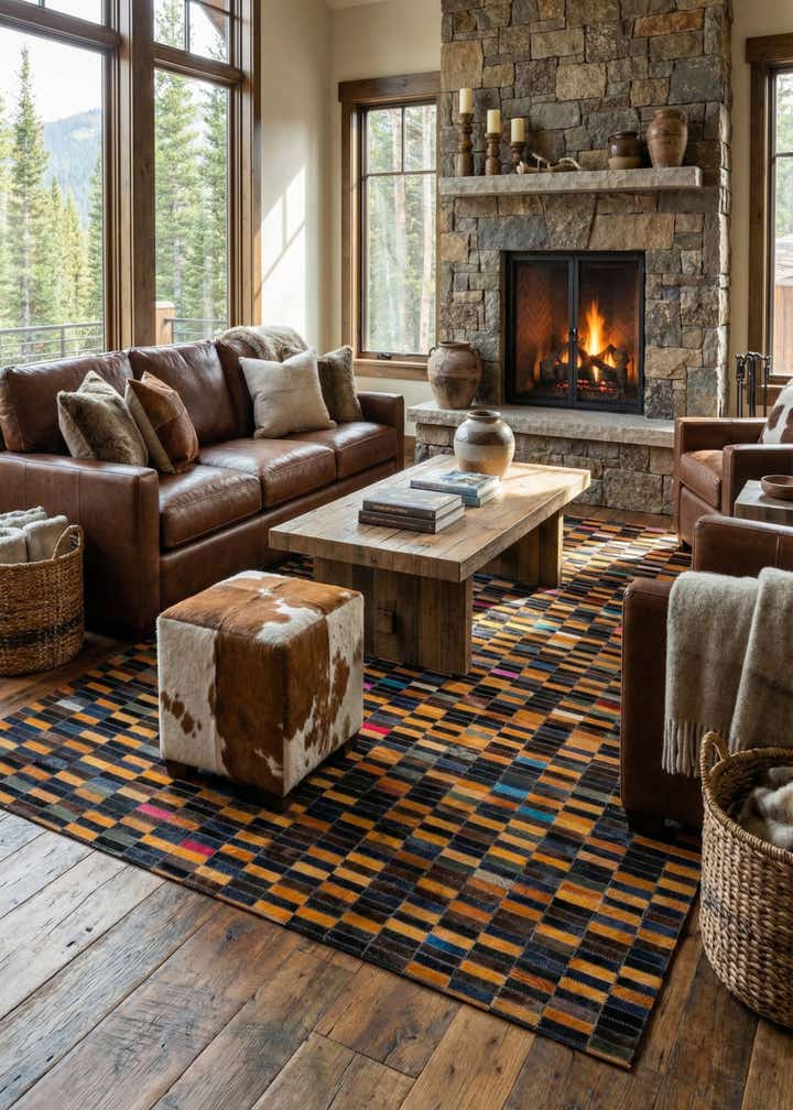 5' 1 x 8' Cowhide - Patchwork Rug