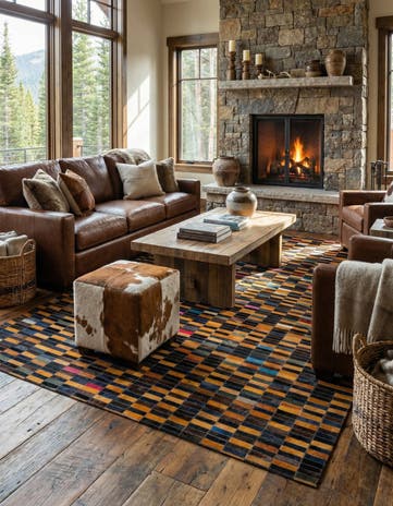 5' 1 x 8' Cowhide - Patchwork Rug