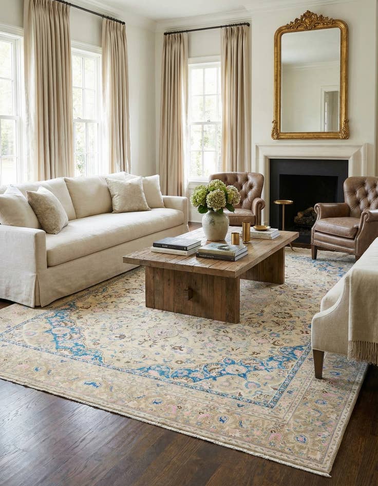 Detail image of 8' 9 x 11' 8  Hand Knotted Ultra Vintage Persian Wool Rug