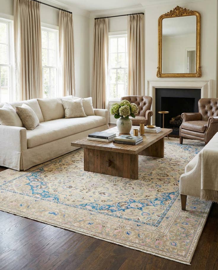 Detail image of 8' 9 x 11' 8 Hand Knotted Ultra Vintage Persian Wool Rug