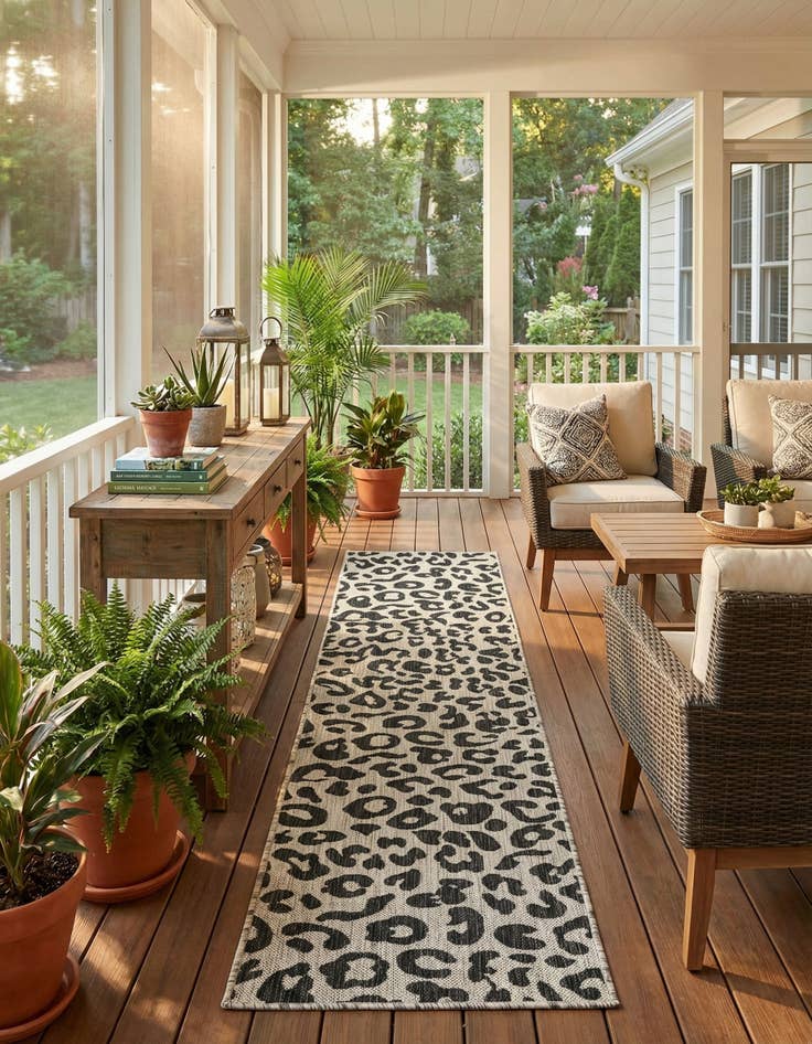 Detail image of  2' x 8'  Washable Safari Indoor / Outdoor Runner Rug