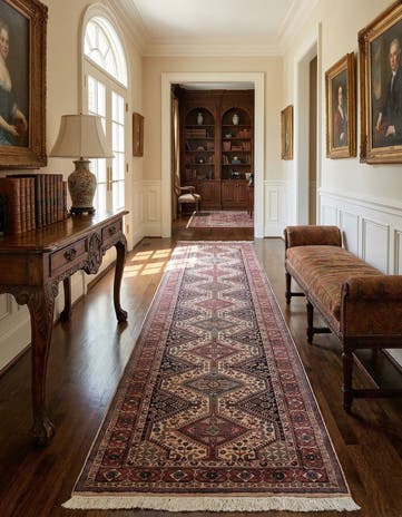 3' x 11' Hand Knotted Shirvan Wool Runner Rug