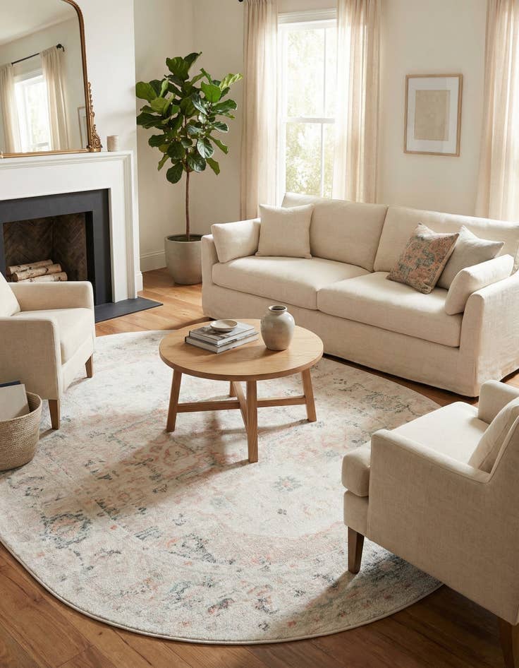 Detail image of 6' x 9' Madeline Vintage Oval Rug