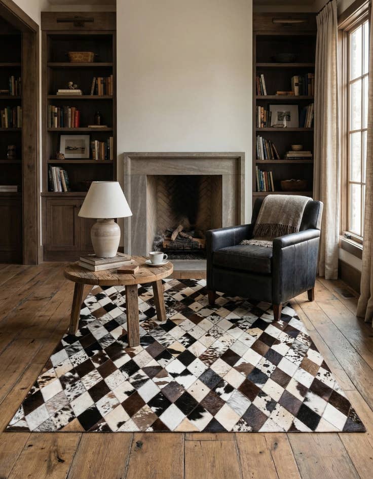 Detail image of 4' x 5' 10 Cowhide Stocks Rug