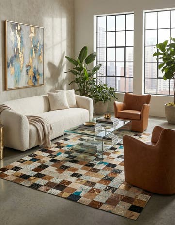 5' x 7' 11 Cowhide - Patchwork Rug