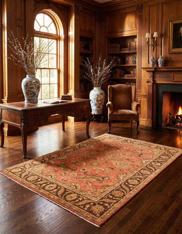 Detail image of 3' 6 x 5' 1 Ghom Silk Rug