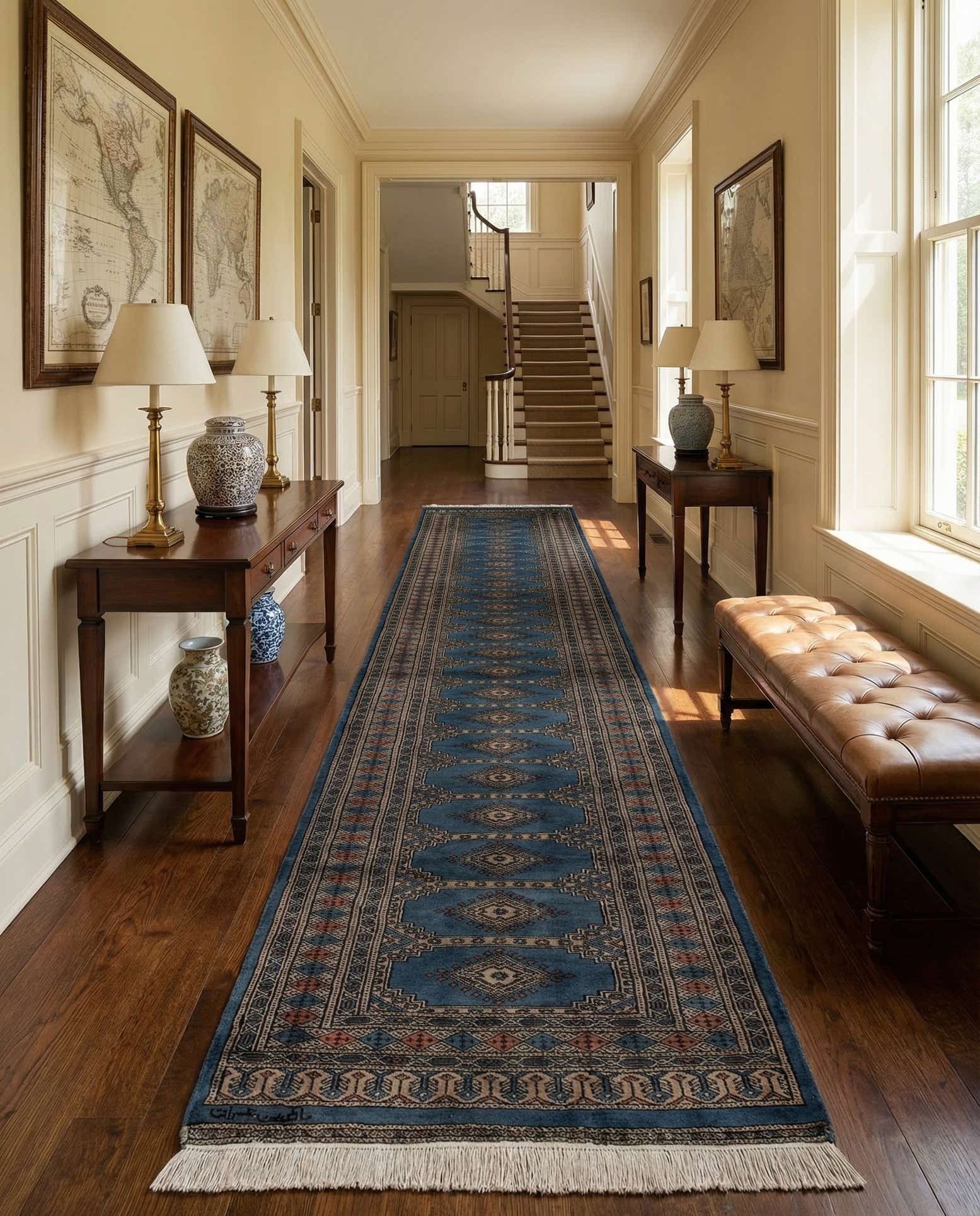 2' 8 x 8' 10 Hand Knotted Bokhara Oriental Wool Runner Rug