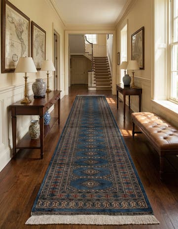 2' 8 x 8' 10 Hand Knotted Bokhara Oriental Wool Runner Rug