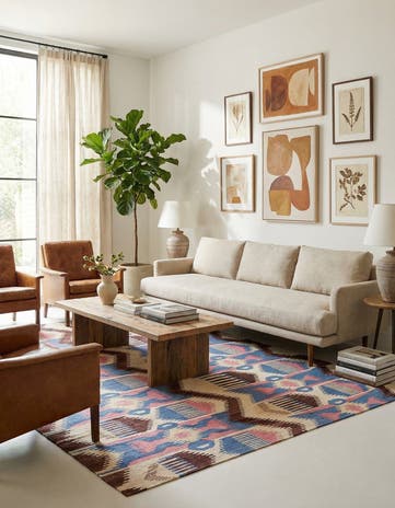 5' 4 x 6' 6 Hand Woven Kilim Modern Wool Rug