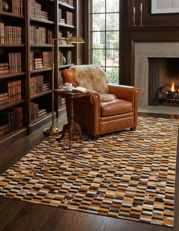 4' 11 x 8' 1 Cowhide - Patchwork Rug