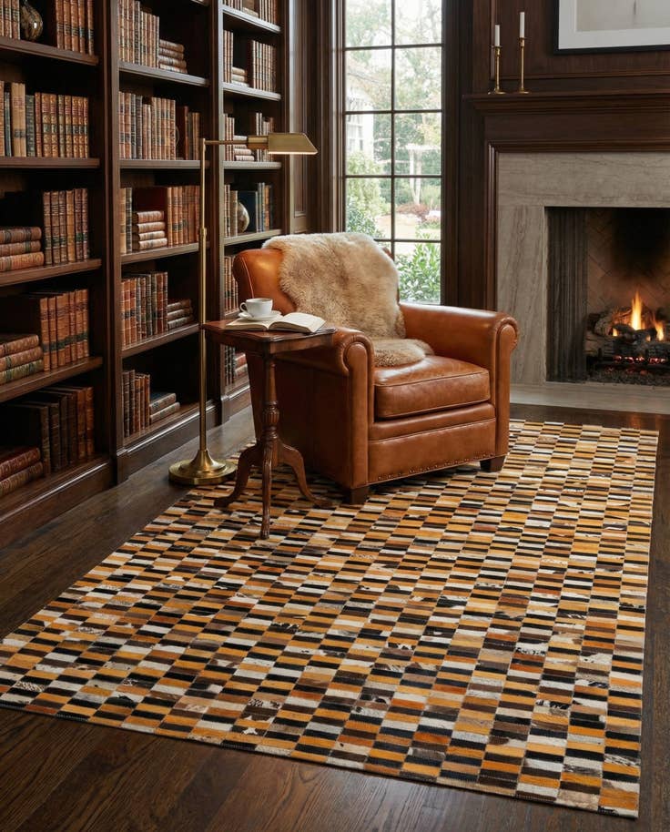 Detail image of 4' 11 x 8' 1 Cowhide - Patchwork Rug