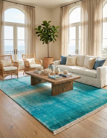 6' 7 x 9' 9 Hand Knotted Darya Wool Rug