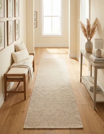 2' 7 x 14' 1 Hand Woven Geo Trellis Flatweave Runner Rug