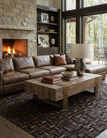 4' 11 x 7' 11 Cowhide Stocks Rug