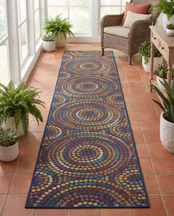 2' 7 x 12' Easy-Clean Baja Indoor / Outdoor Runner Rug