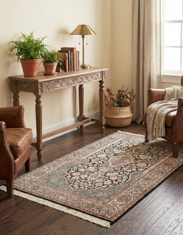 2' 11 x 5' Hand Knotted Kashmir Oriental Wool Rug