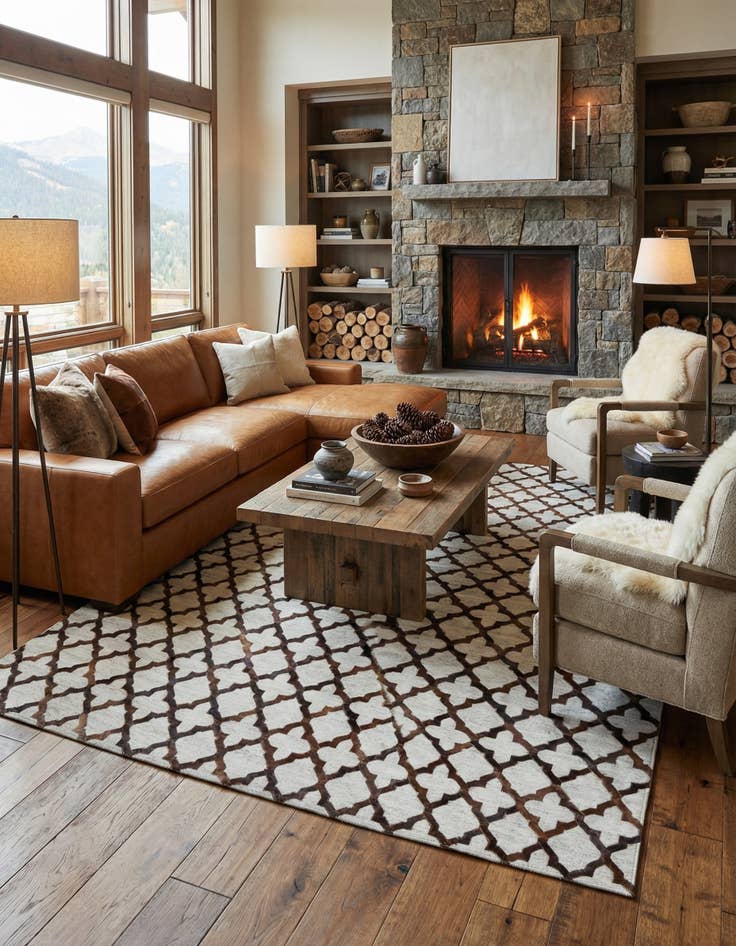 Detail image of  8' x 9' 10 Cowhide Leather Rug