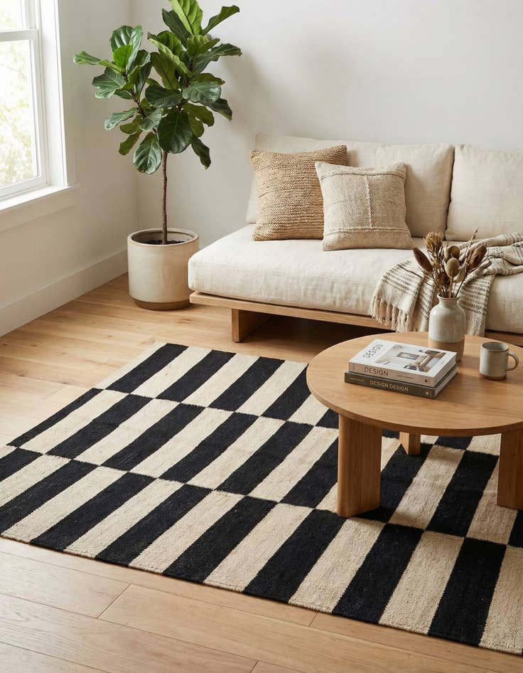 Detail image of 2' 8 x 3' 10  Hand Woven Kilim Modern Wool Rug