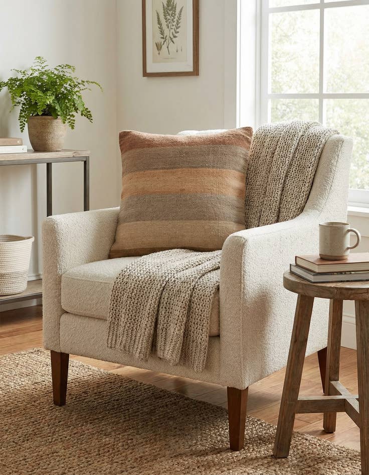 Detail image of 1' 5 x 1' 5  Hand Woven Pillow Wool Square Rug