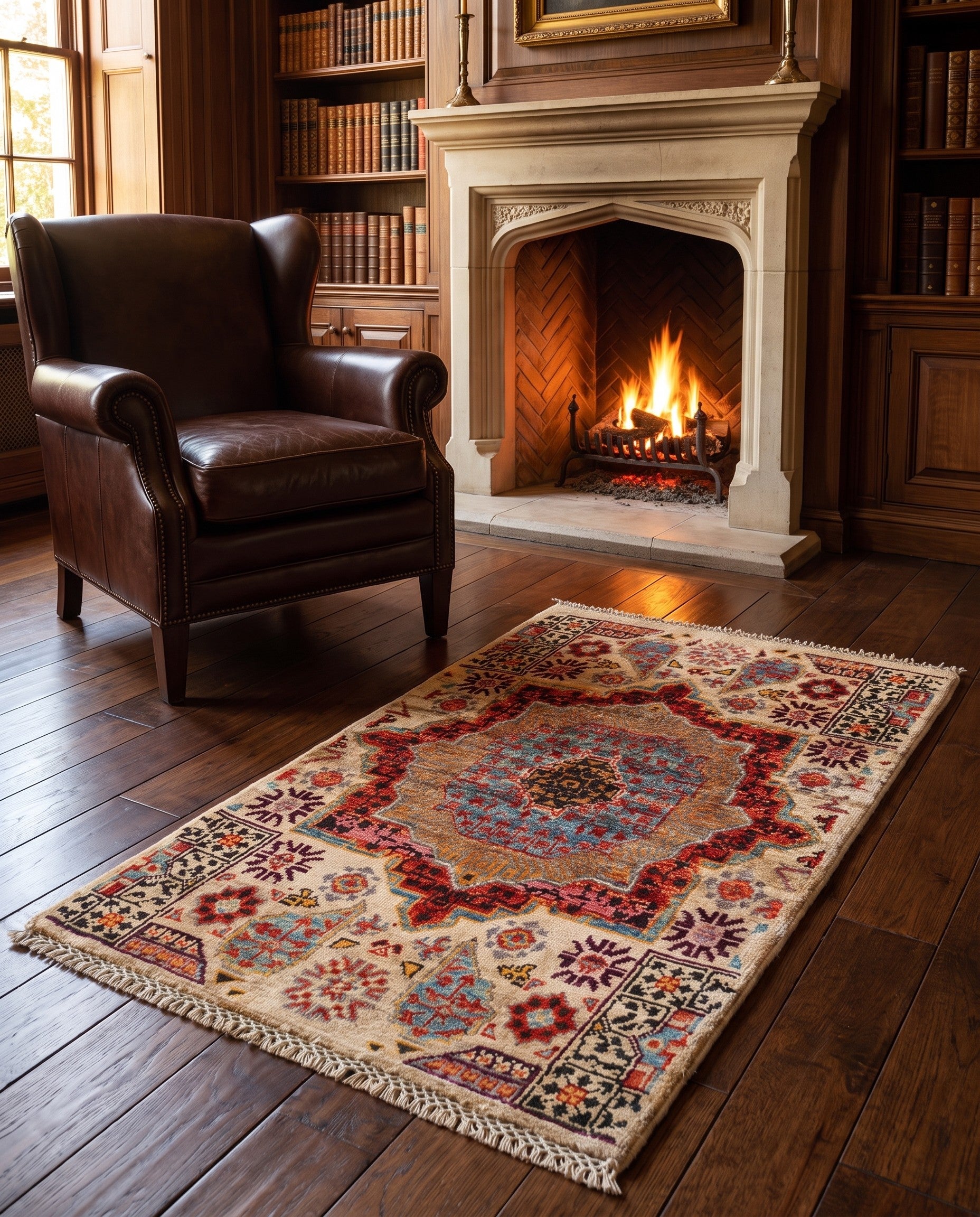 1' 11 x 2' 11 Hand Knotted Mamluk Ziegler Rug
