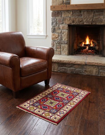 2' x 2' 11 Hand Knotted Kazak Rug
