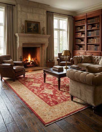 5' 8 x 8' Hand Knotted Peshawar Ziegler Rug