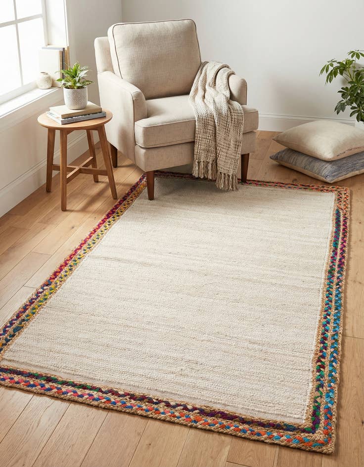 Detail image of 3' x 5'  Hand Braided Jute Rug