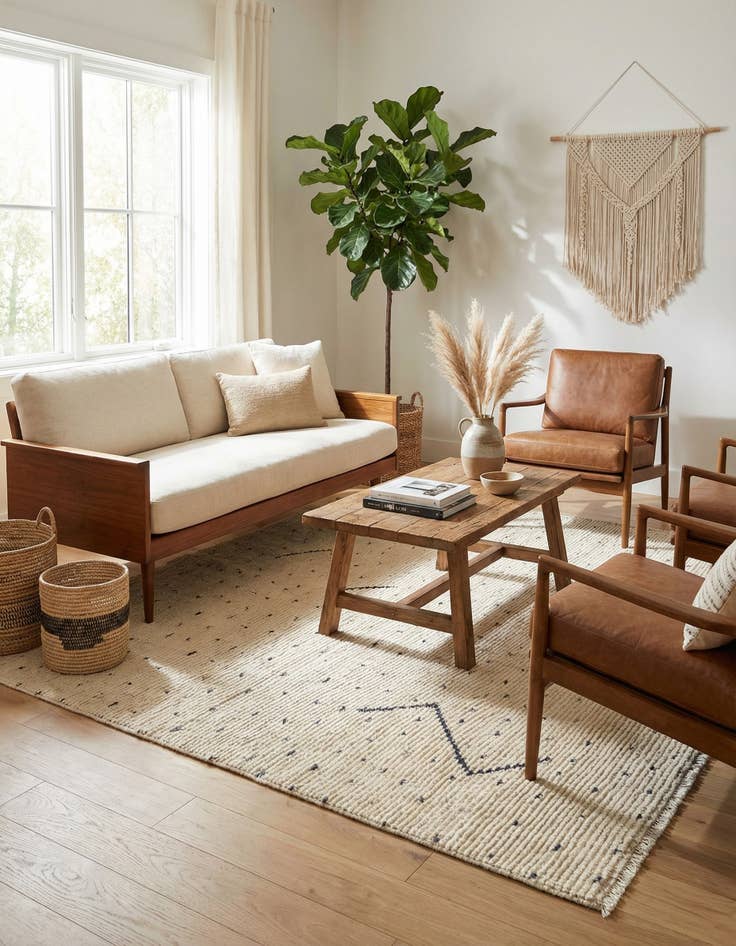 Detail image of 5' 7 x 7' 9  Hand Knotted Moroccan Wool Rug