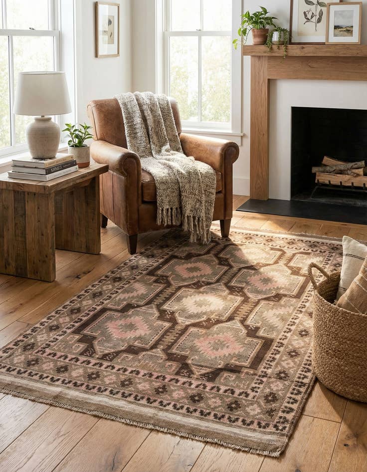 Detail image of 3' 8 x 6' 4  Hand Knotted Ultra Vintage Persian Wool Rug