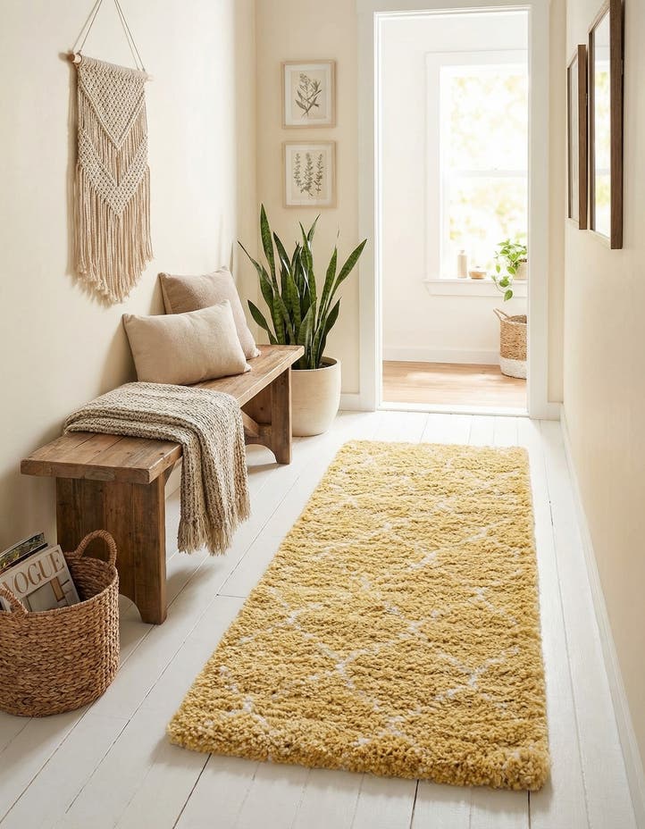 2' 7 x 6' Moroccan Shag Runner Rug