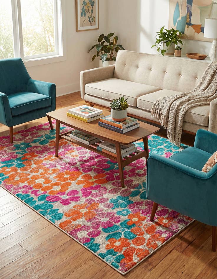 Detail image of  5' 3 x 8' Azalea Rug