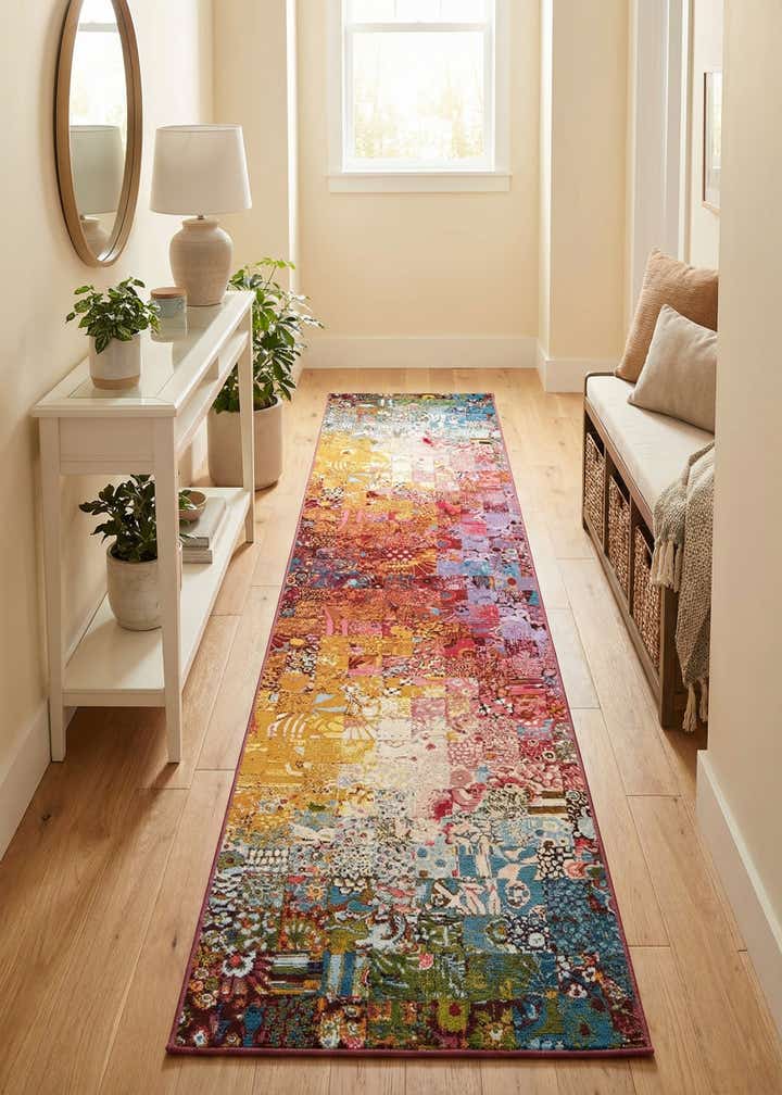 2' 7 x 12' Easy-Clean Modern Indoor / Outdoor Runner Rug
