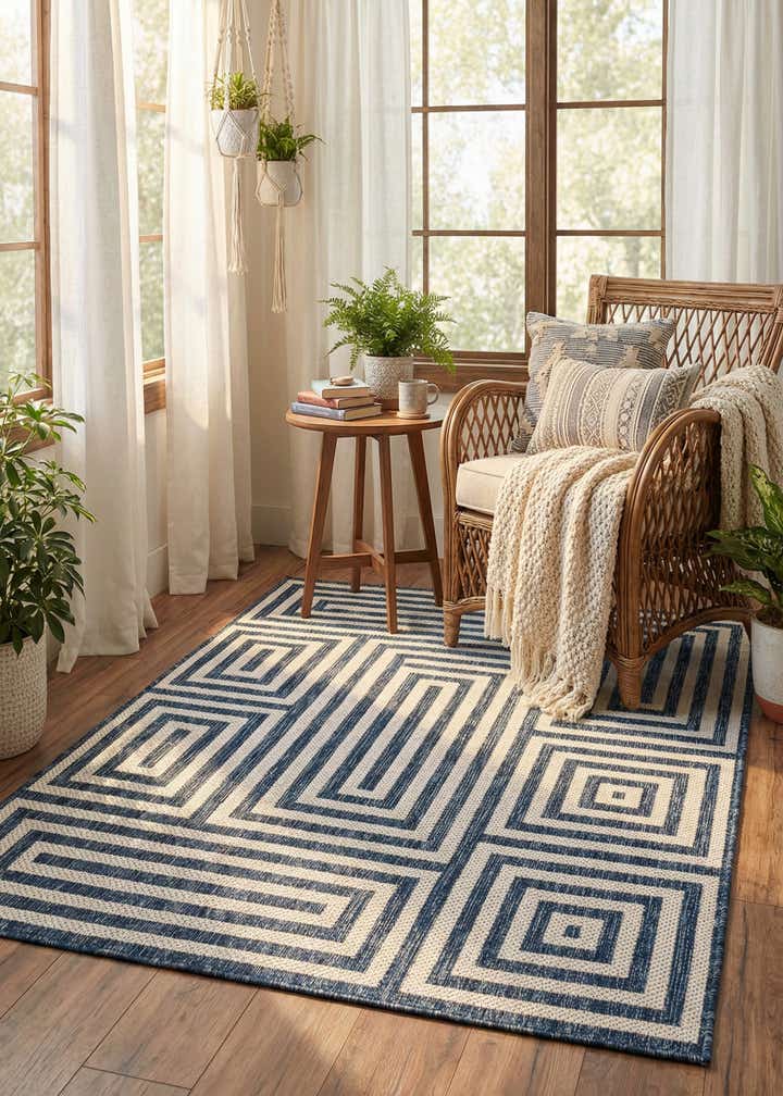4' x 6' Easy-Clean Modern Indoor / Outdoor Rug