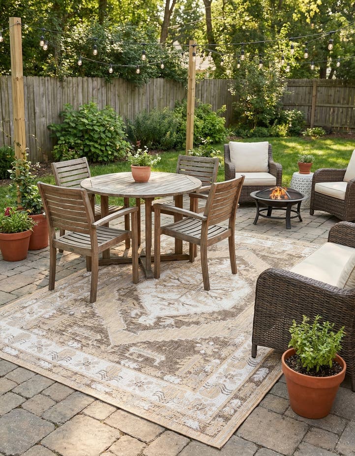 5' 3 x 8' Easy-Clean Traditional Indoor / Ou...