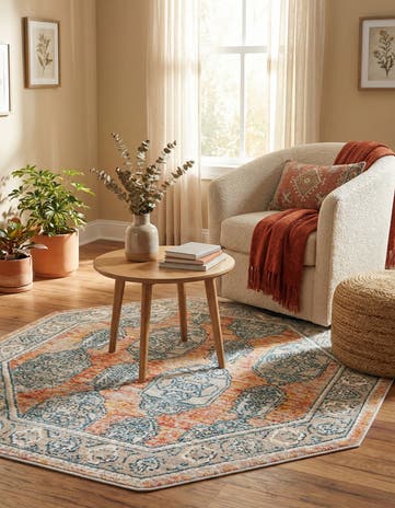 Brick Red Lola Octagon Rug