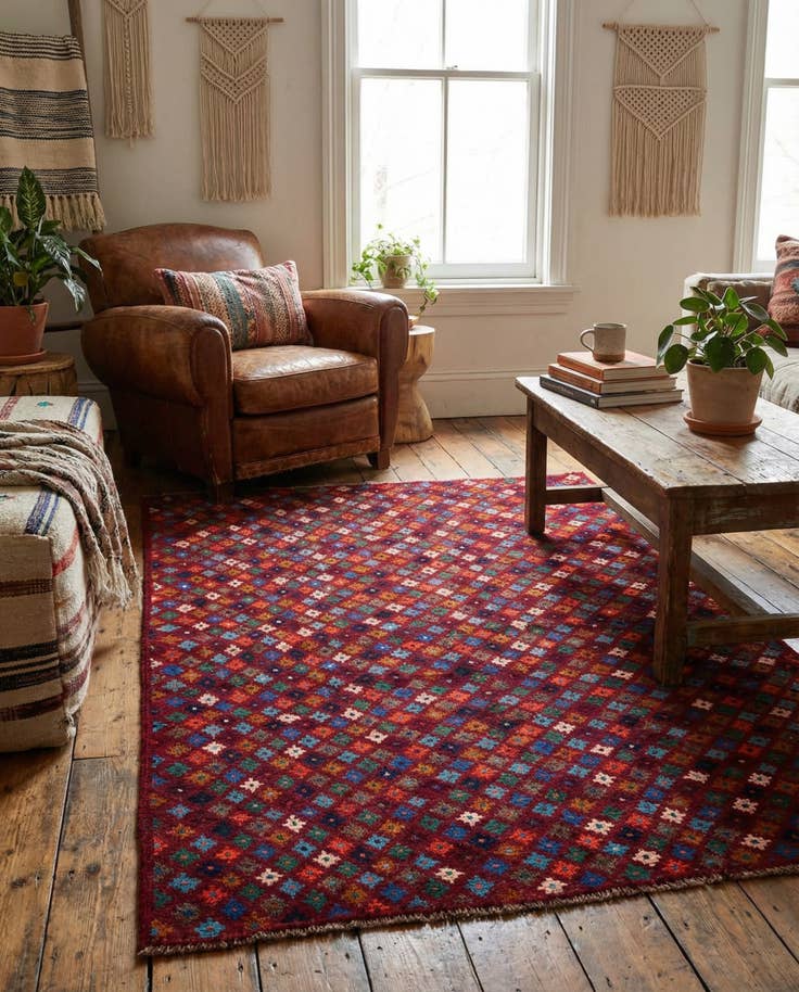 Detail image of 4' x 6' 1 Hand Knotted Balouch Wool Rug