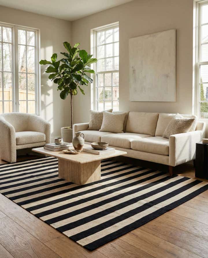 5' 6 x 8' 1 Hand Woven Kilim Modern Wool Rug