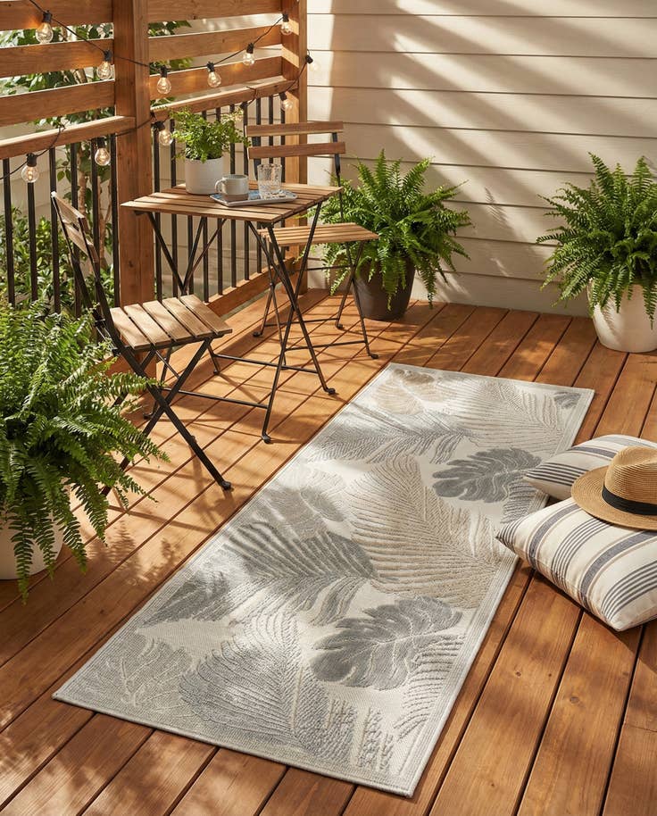 Detail image of 2' 2 x 6' Easy-Clean Botanical Indoor / Outdoor Runner Rug