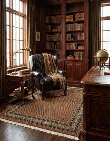 4' 7 x 6' 7 Hand Knotted Mir Oriental Wool Rug