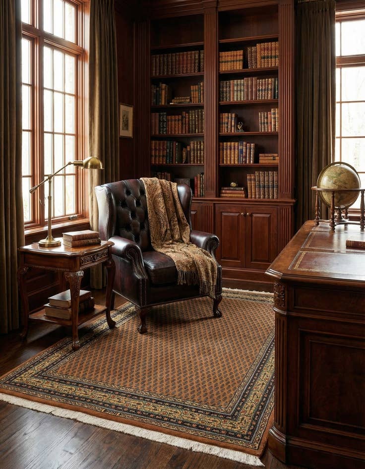 Detail image of 4' 7 x 6' 7  Hand Knotted Mir Oriental Wool Rug