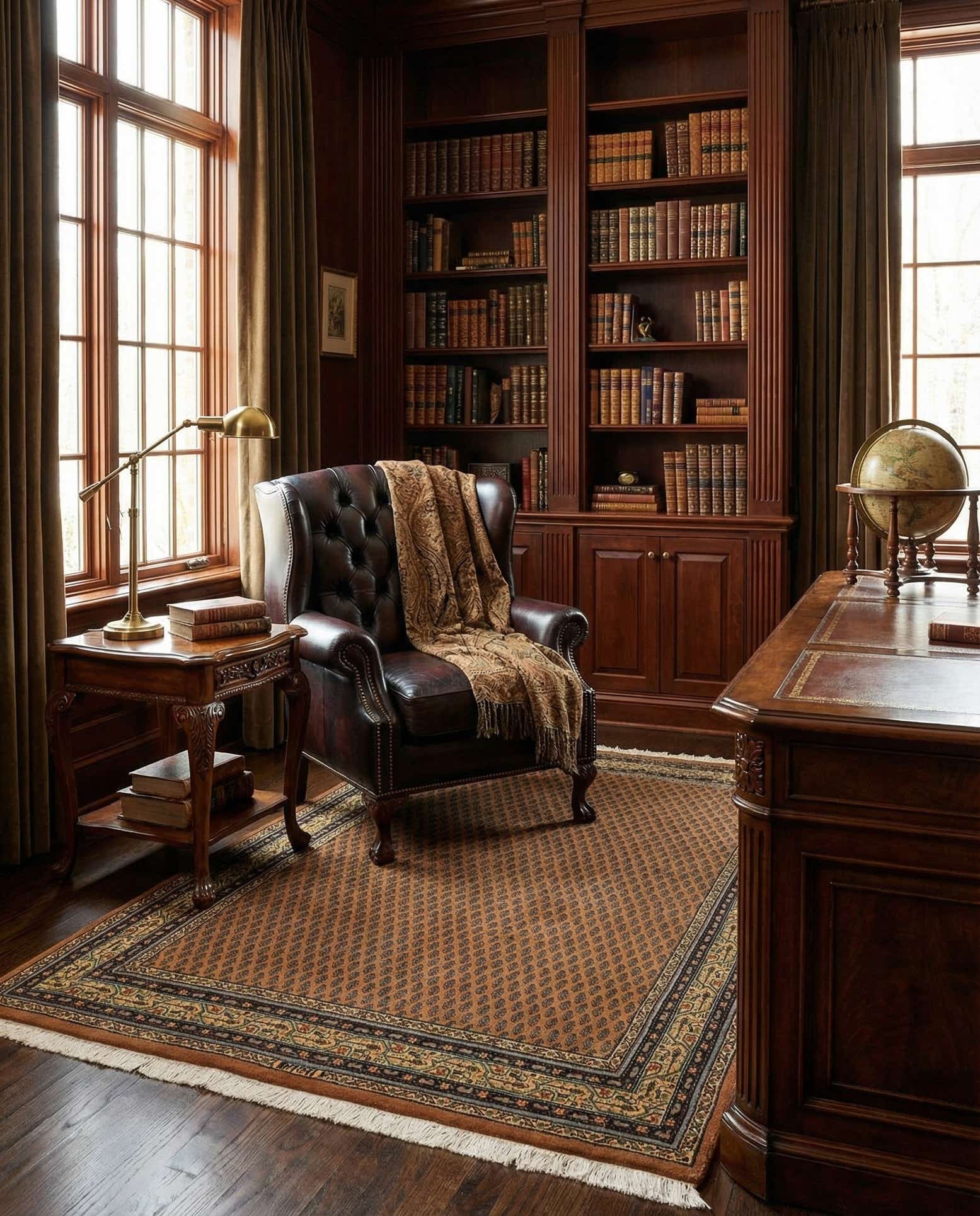 4' 7 x 6' 7 Hand Knotted Mir Oriental Wool Rug