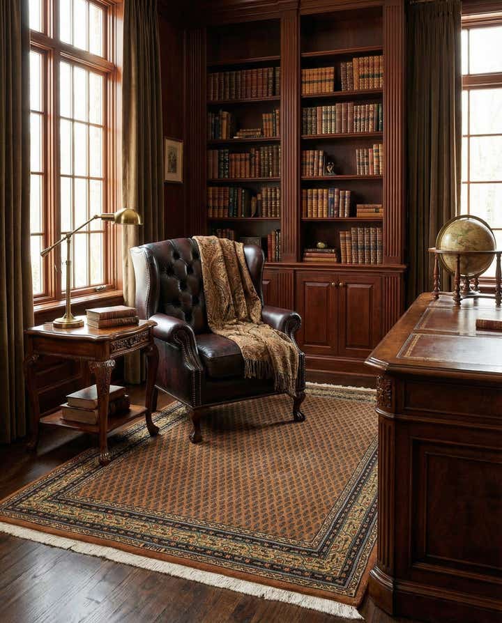 4' 7 x 6' 7 Hand Knotted Mir Oriental Wool Rug